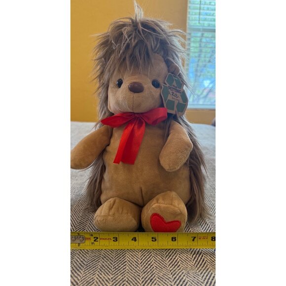 The Petting Zoo Plush Hedgehog With Red Heart & Ribbon - Picture 8 of 9
